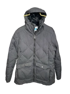 Columbia Womens Crescent Cliff Duck Down Puffer Jacket Coat Size XL Hooded Gray - Picture 1 of 8