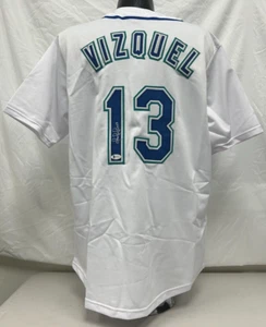 Omar Vizquel Signed Custom White / Teal Player Jersey (XL) Beckett 114 - Picture 1 of 5