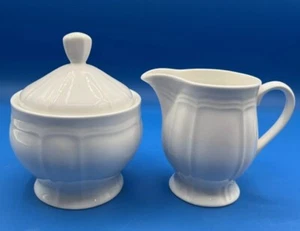 Mikasa Ultima+ Antique White HK400 Sugar Bowl, Lid & Creamer Set NWT - Picture 1 of 16