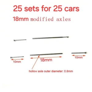 Hot Wheels 25 Sets 18mm Custom Hollow Axles With Pins - Rims Wheels Tires 1/64 - Picture 1 of 4