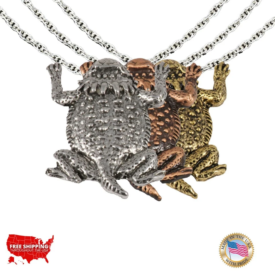 Collar Creativo Diseños de Peltre Sapo Caliente, Cornudo Cornudo Lagarto Reptil A061PEN Foto 1 de 1