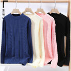 Mens Fashion Crewneck Pullover Sweater Knitted Soft Winter Cable Knit Warm