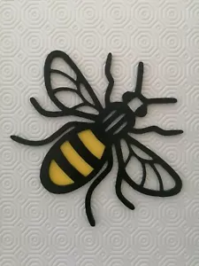 Manchester bee wall decoration Worker Bee Modern Art Black and yellow 3d printed - Picture 1 of 2