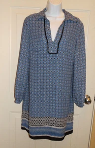 Max Studio Blue, White & Black Dress Size Medium - Picture 1 of 7