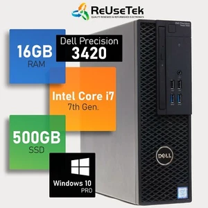 Dell Precision 3420 SFF Intel Core i7-7700 3.60GHz 16GB RAM 500GB SSD Win 10 Pro - Picture 1 of 18