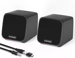Small Computer Speakers USB Powered 3.5Mm Aux Speaker for Laptop, Tablet (Black) - Picture 1 of 6