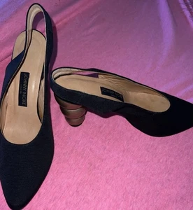 Johnny Moke Designer London Slingback schwarze Pumps mit spitzer Spitze Gr. 7 UK 9 US - Bild 1 von 17