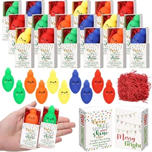 40 Sets Christmas Positive Gifts Light Bulb Stress Balls with Support Gift Boxes - Picture 1 of 12