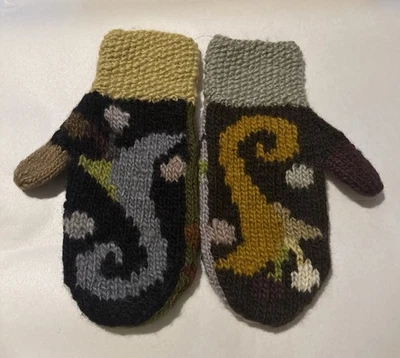 Mitones vintage hechos a mano/tejidos L 10,5"" Foto 1 de 4