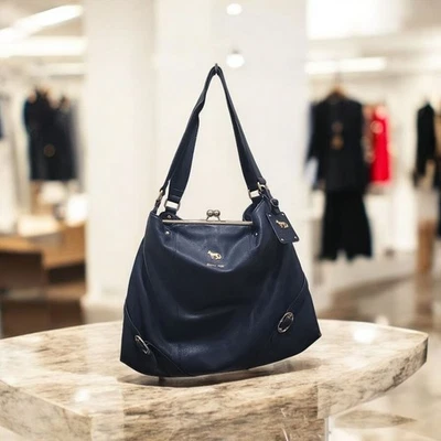 Emma Fox Leather Navy And Gold Tote - Image 1 of 4