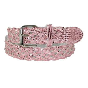 CTM Girls' 3/4 Inch Wide Metallic Braided Belt - Picture 1 of 5