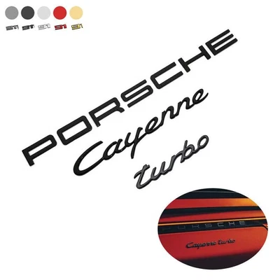 Placa de identificación con emblema de placa trasera con letras turbo para Porsche Cayenne Foto 1 de 4