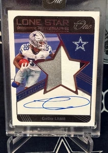 2021 Panini ONE LONE STAR Dallas Cowboys CEEDEE LAMB Autograph AUTO 3c PATCH /49 - Picture 1 of 11