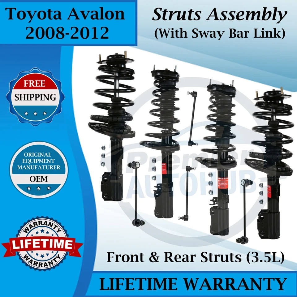 Puntales delanteros y traseros Monroe OEM con barra estabilizadora para Toyota Avalon 2008-2012 3,5 L Foto 1 de 4