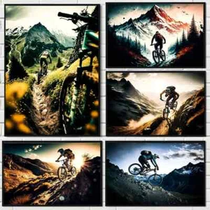 Poster sportivo mountain bike quadro tela arte parete stampa quadro decorazione casa - Foto 1 di 17