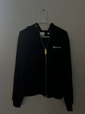 Burberry Vintage Panel a Cuadros Algodón Gran Tamaño Capucha Top Cremallera Talla XSmall Foto 1 de 4