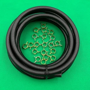 7 Feet 1/4 inch ID Fuel Line Hose Kit with 20 Clamps for Briggs Kawasaki Kohler - Picture 1 of 8