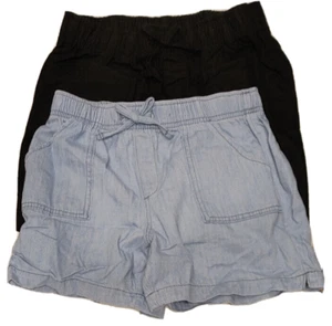 NEW Member's Mark Girl's 2-Pack Pull On Shorts Black & Chambray 7/8 - Picture 1 of 3