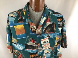 Paradise Found Hawaiian Shirt XL VTG Made in Hawaii USA Steamship - Picture 1 of 7