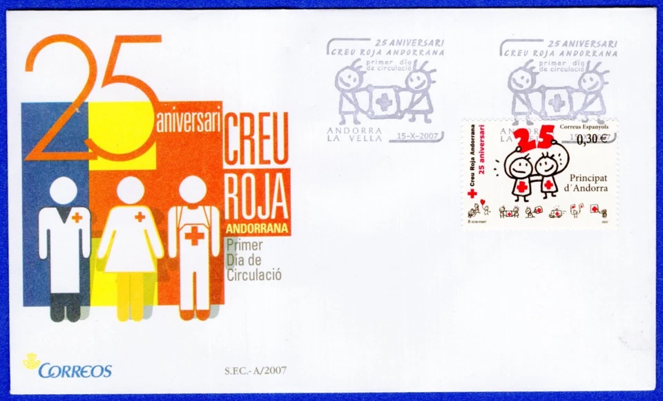 RED CROSS - ANDORRA OFFICE IN SPAIN, 2007, FDC - Image 1 of 1