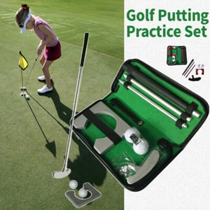 Golf Putting Practice Set Kit with Ball Hole-Cup Golf Putter Trainer Aid - Picture 1 of 12