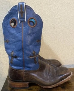 Ariat Men's Ranchero Cross Western Boots  Blue/Brown 10 EE - Picture 1 of 5