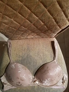 Ashley Stewart Women's No Wire Wireless Brown Floral Lace Bra Size 38D - Picture 1 of 3