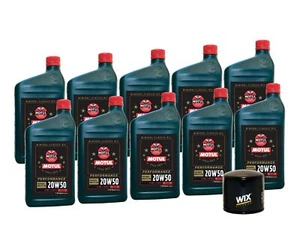 10qt Motul CLASSIC PERFORMANCE 20W50 Wix Filter Motor Oil Change Kit API SF - Picture 1 of 1