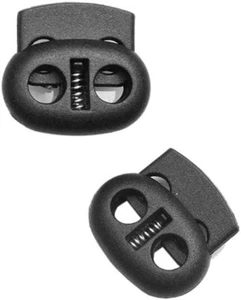 Arrêt cordon serre cordon 2 trous en plastique noir 6 pcs 4,5 mm autobloqueurs  - Imagen 1 de 5