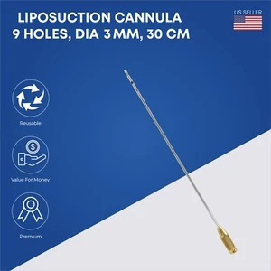Liposuction Cannulas 9 Holes Dia 3mm Length 30cm Fat Transfer Instruments - Picture 1 of 2
