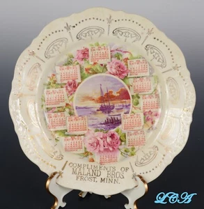 CLEAN colorful 1911 FROST MINNESOTA antique CALENDAR plate from the MALAND Bro - Picture 1 of 3