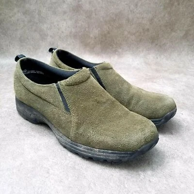 Zuecos mocasines Sonoma Canby para mujer talla 8 M de gamuza verde sin cordones Foto 1 de 4