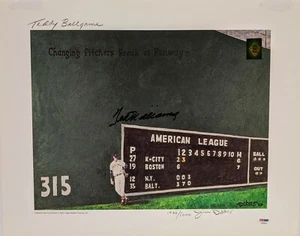 TED WILLIAMS Signed Autograph16x20 Photo Baseball Green Diamond PSA LOA - Picture 1 of 3
