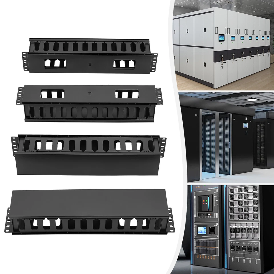 4 Pack Horizontal Rack Mount Cable Management, Cable Organizer, Cable Raceways - Image 1 of 4