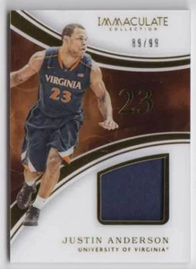 2016-17 Immaculate Collegiate Numbers Jersey #27 Justin Anderson 89/99 Virginia - Picture 1 of 2
