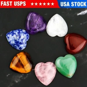7Pcs Chakra Stones Crystal Reiki Healing Love shape Energy Natural Gemstone Set - Picture 1 of 10