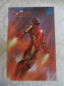 Póster exclusivo de videojuegos de realidad virtual Iron Man 2019 de Marvel NYCC firmado elenco y el personal - Imagen 1 de 12