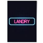 1x Vertical Poster Neon Sign Design Landry Name #352195