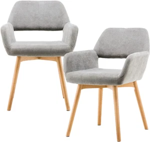 Mid Century Modern Dining Chairs Set of 2 & 4 & 6 Comfy Accent Chair Upholstered - Picture 1 of 9