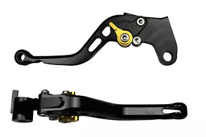 Black Short Motorcycle Clutch Brake Levers for Honda CBR600 F4i 2003 Gold - Picture 1 of 7