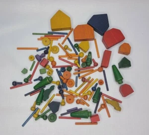Wooden Building Block Set Blocks 111 Piece Set - Picture 1 of 8