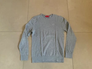 Hugo Boss Herren Feinstrickpullover Gr. S mittelgrau 100% Baumwolle Rundhals - Bild 1 von 4