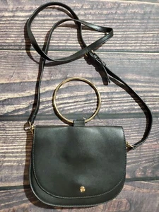 Madison West Crossbody Double sided Black Vegan Leather Handbag - Picture 1 of 7