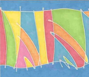 COLORFUL DESIGN WALLPAPER BORDER - 740294B - Picture 1 of 2