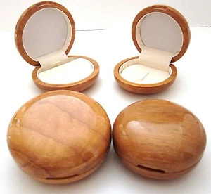 Luxury ROUND Natural WOOD Jewellery Gift Box-Earring/Necklace Ring-Top Quality - Picture 1 of 18
