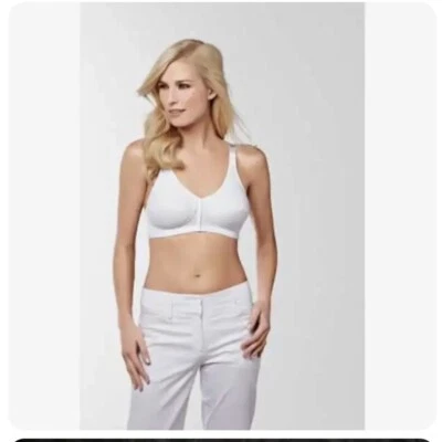 Sujetador de mastectomía Amoena 2124 Greta cierre delantero/trasero blanco - bolsillo EE. UU. 38A Foto 1 de 4