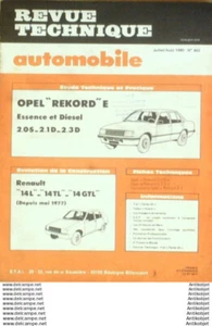Revue Technique Automobile Opel Rekord R 14 Talbot Solara Fiat Panda #402 - Imagen 1 de 4