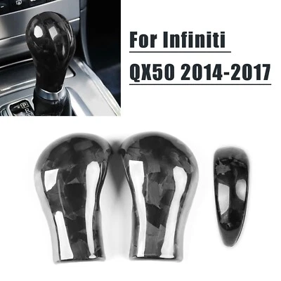 Cubierta de perilla de cambio de marchas de fibra de carbono forjada para Infiniti G35 G37 FX35 QX70 Foto 1 de 4