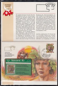 Schweiz Spezial - Amtliche PTT - Taxcard und Briefmarke "Männerkopf" - Imagen 1 de 1