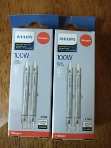 2 Packs - Philips T3 100W Work Light & Security Bulbs RSC Base (2 per Pack) New! - Picture 1 of 2